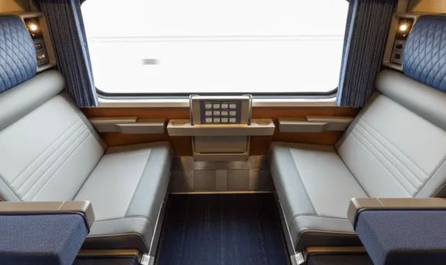 Amtrak Roomette private sleeping accommodation with beds