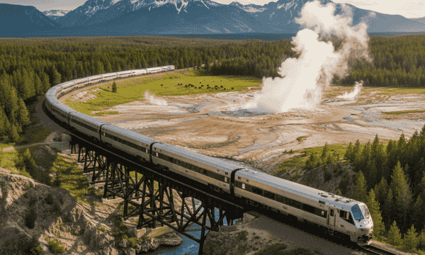 Scenic train route through national parks with special package deals
