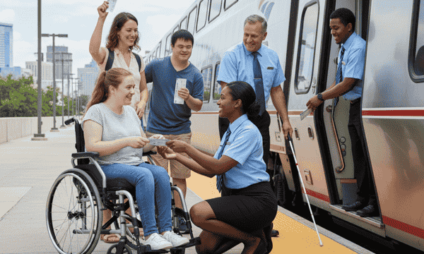 Accessible train travel for passengers with disabilities with special discounts
