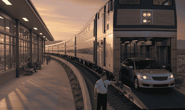 Auto Train Amtrak train route: scenic views from Lorton, VA – Sanford, FL with key attractions and schedules