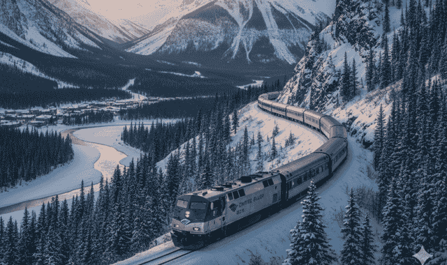Empire Builder Amtrak train route: scenic views from Chicago – Portland/Seattle (Splits at Spokane) with key attractions and schedules
