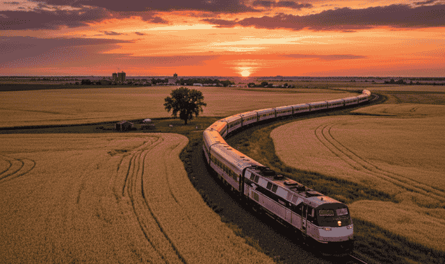 Heartland Flyer Amtrak train route: scenic views from Oklahoma City – Fort Worth with key attractions and schedules