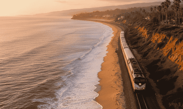 Pacific Surfliner Amtrak train route: scenic views from San Luis Obispo – Los Angeles – San Diego with key attractions and schedules