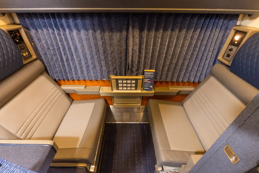 Amtrak Auto Train Superliner Roomette cabin interior cozy seating